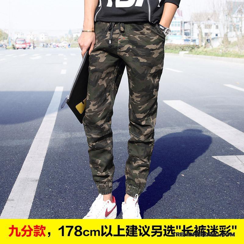 Broek Heren Slim Fit Mini Joggingbroek Harlan Mannelijk Casual Broek Camouflage Zwart