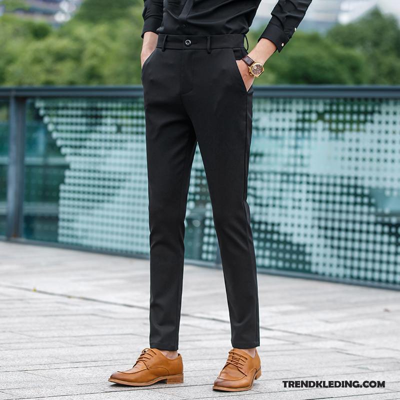 Broek Heren Voorjaar Lange Mode 2018 Mannelijk Casual Broek Effen Kleur Wit