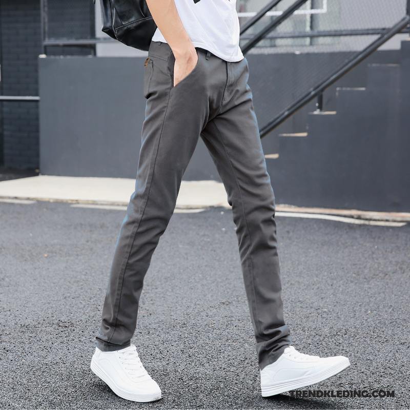 Broek Heren Voorjaar Nieuw Slim Fit Dunne Casual Zomer Zwart Grijs