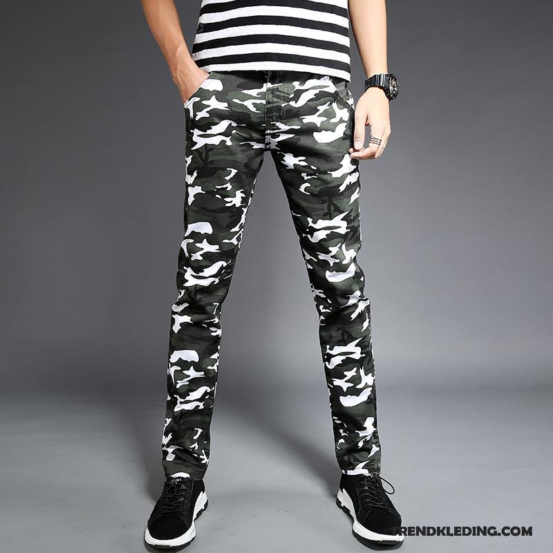 Cargobroek Heren Cargo Broek Dun Sport Voorjaar Potlood Broek Slim Fit Camouflage Kleur