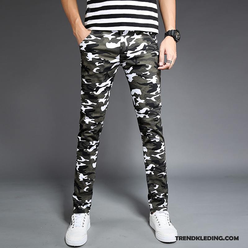 Cargobroek Heren Cargo Broek Dun Sport Voorjaar Potlood Broek Slim Fit Camouflage Kleur