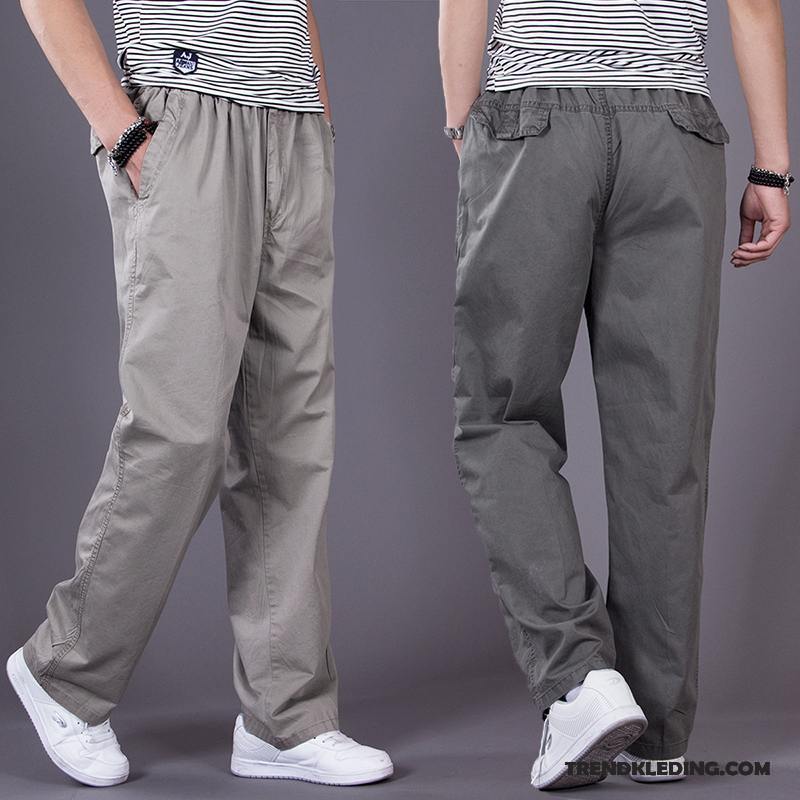 Cargobroek Heren Cargo Broek Joggingbroek Casual Broek Grote Maten Meer Zakken Losse Grijs