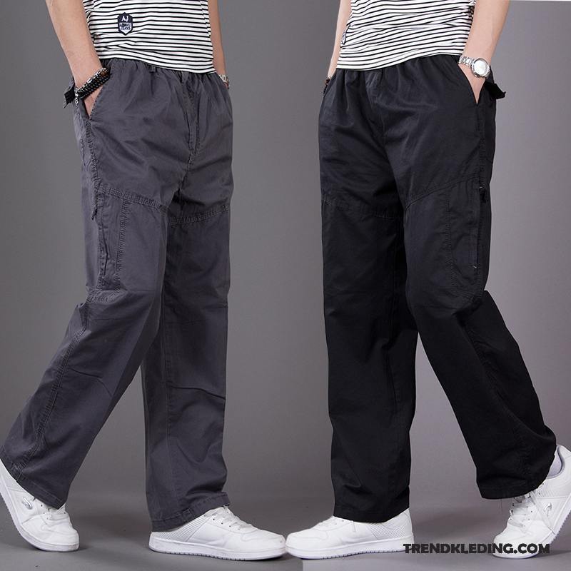 Cargobroek Heren Cargo Broek Joggingbroek Casual Broek Grote Maten Meer Zakken Losse Grijs