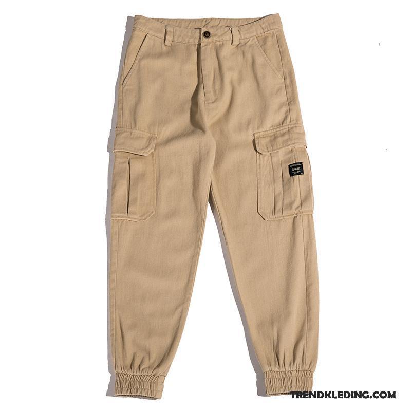 Cargobroek Heren Casual Broek Mini Strak Nieuw Cargo Broek Losse Blauw