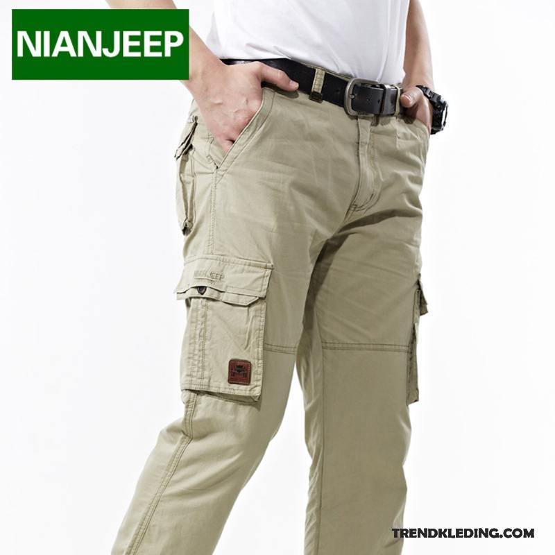 Cargobroek Heren Casual Broek Voorjaar Meer Zakken Outdoor Zomer Dunne Kaki