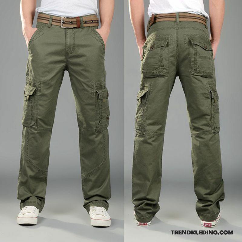 Cargobroek Heren Casual Sport Losse Voorjaar Cargo Broek Meer Zakken Camouflage Grijs Donker