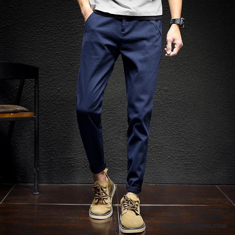 Cargobroek Heren Harlan Slim Fit Mannelijk Trend Voorjaar Potlood Broek Blauw