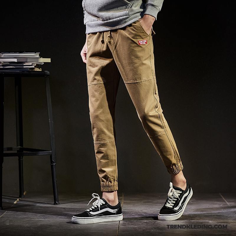 Cargobroek Heren Nieuw Casual Broek Voorjaar Strak Trend Harlan Zwart