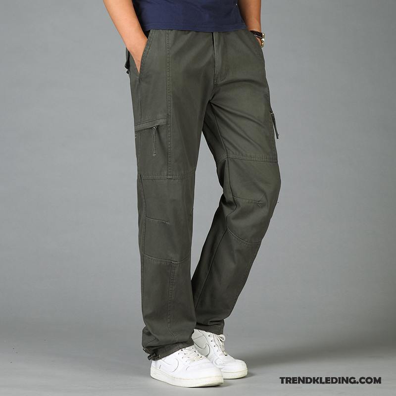 Cargobroek Heren Outdoor Meer Zakken Plus Kasjmier Cargo Broek Jeugd Casual Broek Legergroene