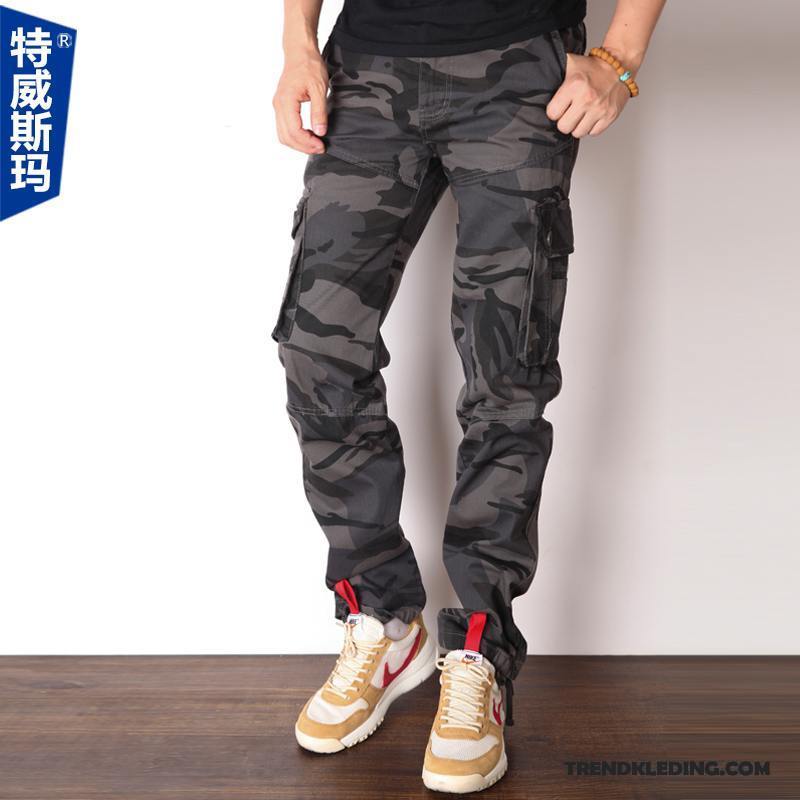 Cargobroek Heren Rechtdoor Cargo Broek Voorjaar Losse Joggingbroek Strak Camouflage Kleur