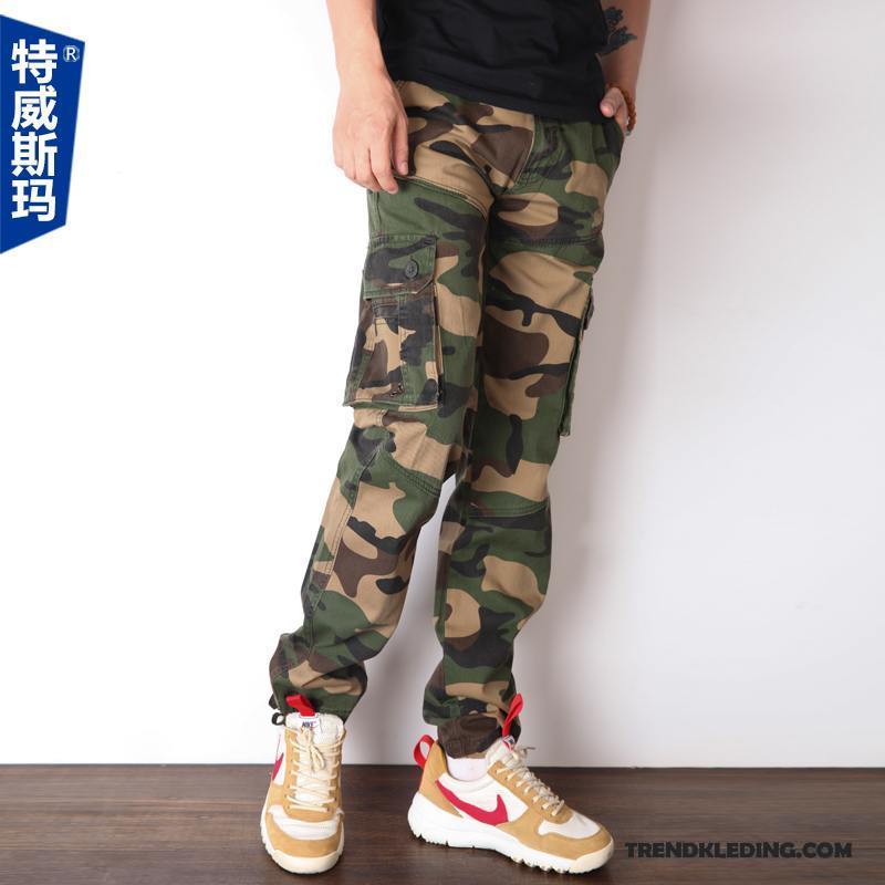 Cargobroek Heren Rechtdoor Cargo Broek Voorjaar Losse Joggingbroek Strak Camouflage Kleur