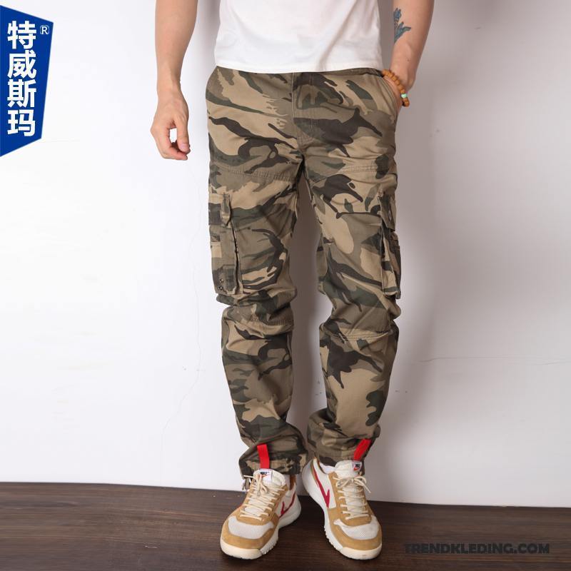 Cargobroek Heren Rechtdoor Cargo Broek Voorjaar Losse Joggingbroek Strak Camouflage Kleur