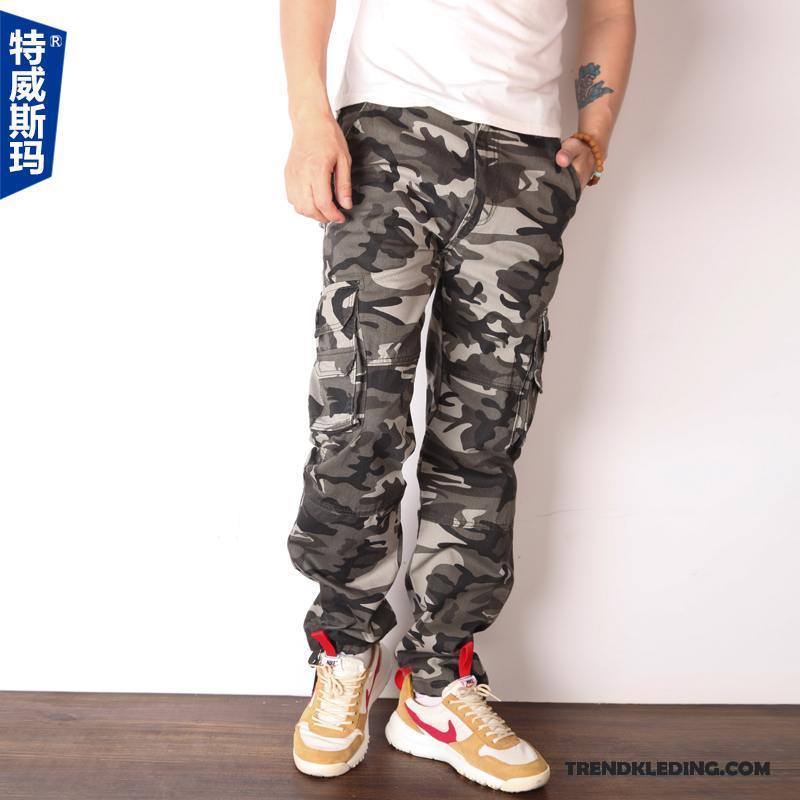 Cargobroek Heren Rechtdoor Cargo Broek Voorjaar Losse Joggingbroek Strak Camouflage Kleur