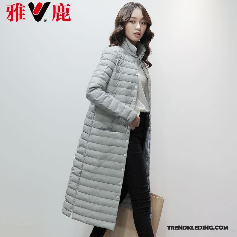 Donsjas Dames Winter Hoge Kraag Nieuw Lichte En Dun Slim Fit Lang Rood