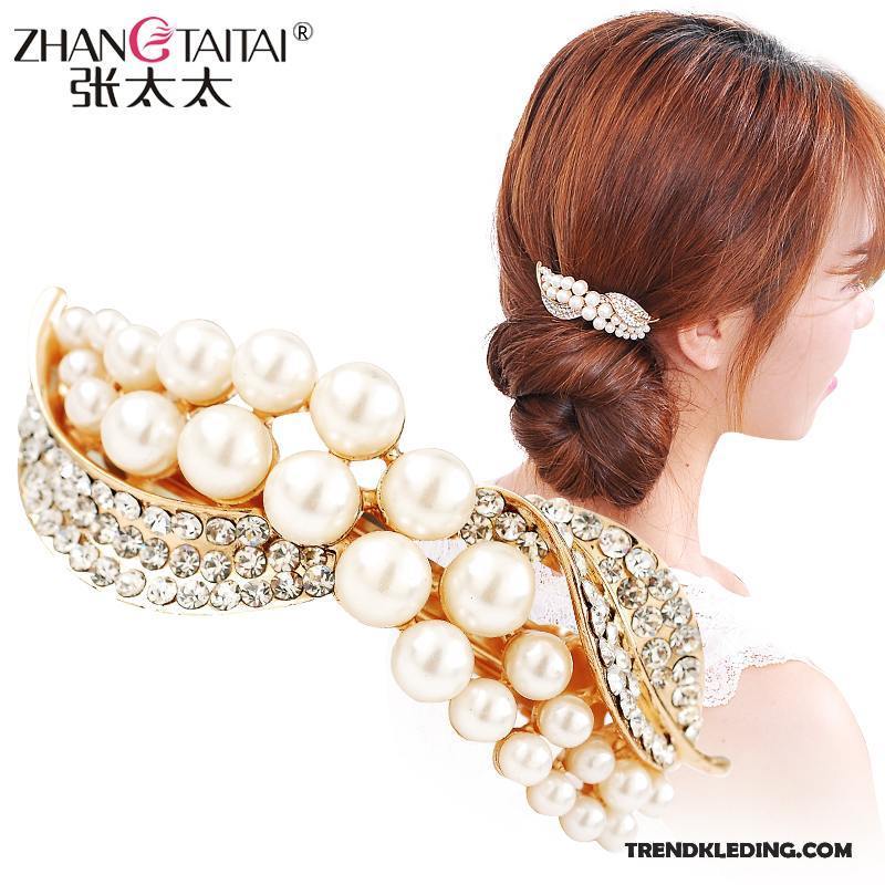 Haarspeld Dames Bloemen Paardenstaart Haarclip Veerklemmen Haaraccessoires Mini Wit