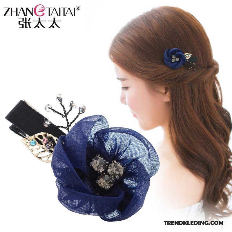 Haarspeld Dames Haaraccessoires Pony Bloemen Doek Haarclip Hoofdtooi Purper