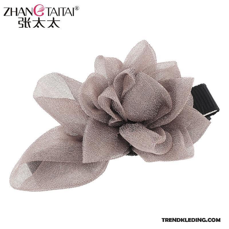 Haarspeld Dames Haaraccessoires Pony Bloemen Doek Haarclip Hoofdtooi Purper