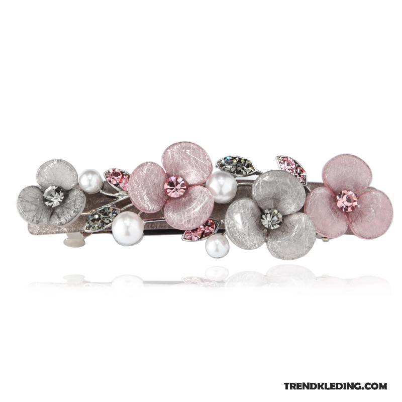 Haarspeld Dames Haarclip Hoofdtooi Bloemen Eenvoudig Strass Haaraccessoires Paars