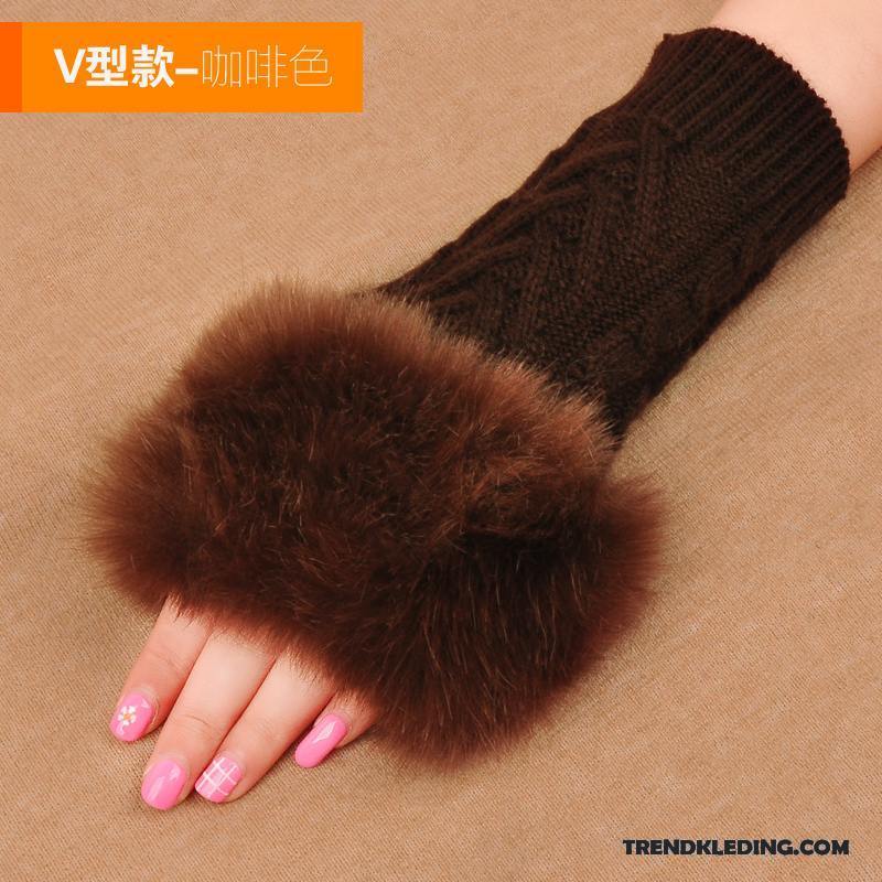 Handschoenen Dames Blijf Warm Winter Schattig Wollen Student Verdikken Bruine
