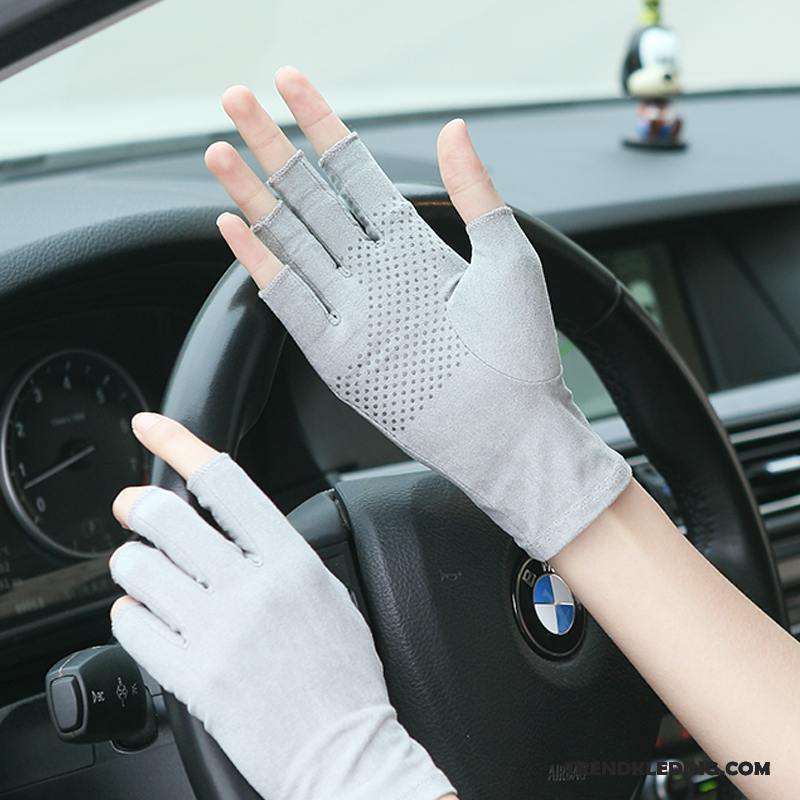 Handschoenen Dames Halve Vinger Autorijden Gemeenschappelijk Heren Antislip Absorbens Groen