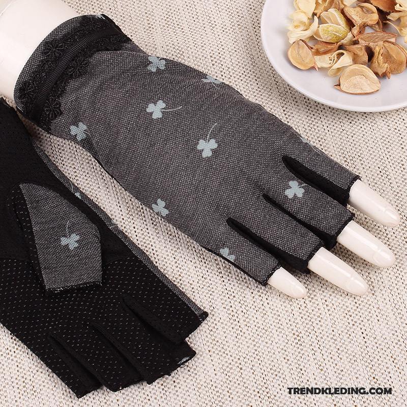 Handschoenen Dames Halve Vinger Herfst Dun Voorjaar Zomer Autorijden Zwart