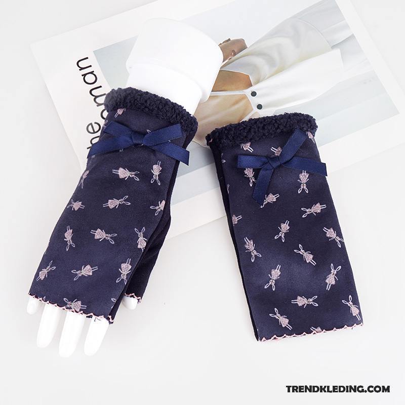 Handschoenen Dames Halve Vinger Schattig Winter Herfst Student Pluche