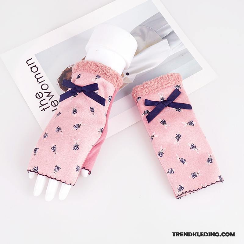 Handschoenen Dames Halve Vinger Schattig Winter Herfst Student Pluche