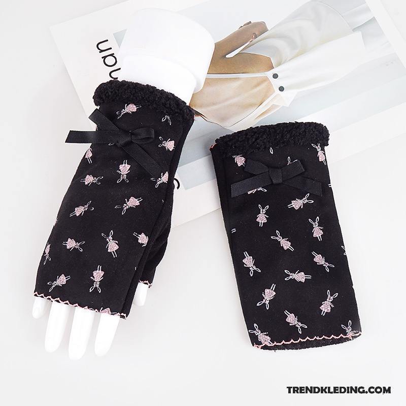 Handschoenen Dames Halve Vinger Schattig Winter Herfst Student Pluche