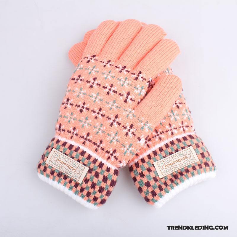 Handschoenen Dames Herfst Pluche Cyclus Student Wollen Schattig Rood