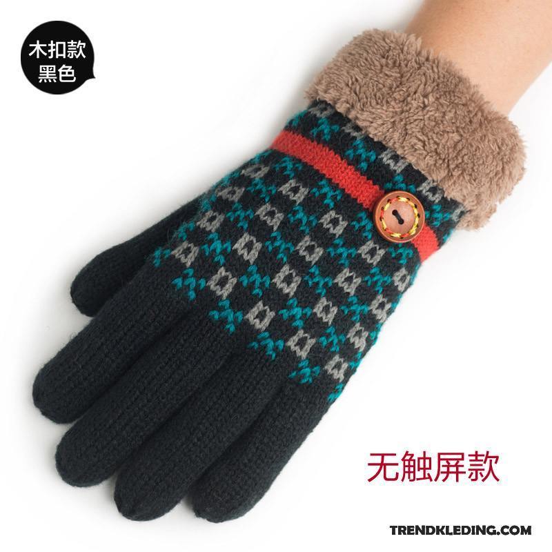 Handschoenen Dames Pluche Wollen Autorijden Blijf Warm Student Winter Rood
