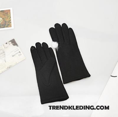 Handschoenen Dames Pompom Schattig Blijf Warm Winter Pluche Kasjmier