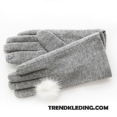 Handschoenen Dames Pompom Schattig Blijf Warm Winter Pluche Kasjmier