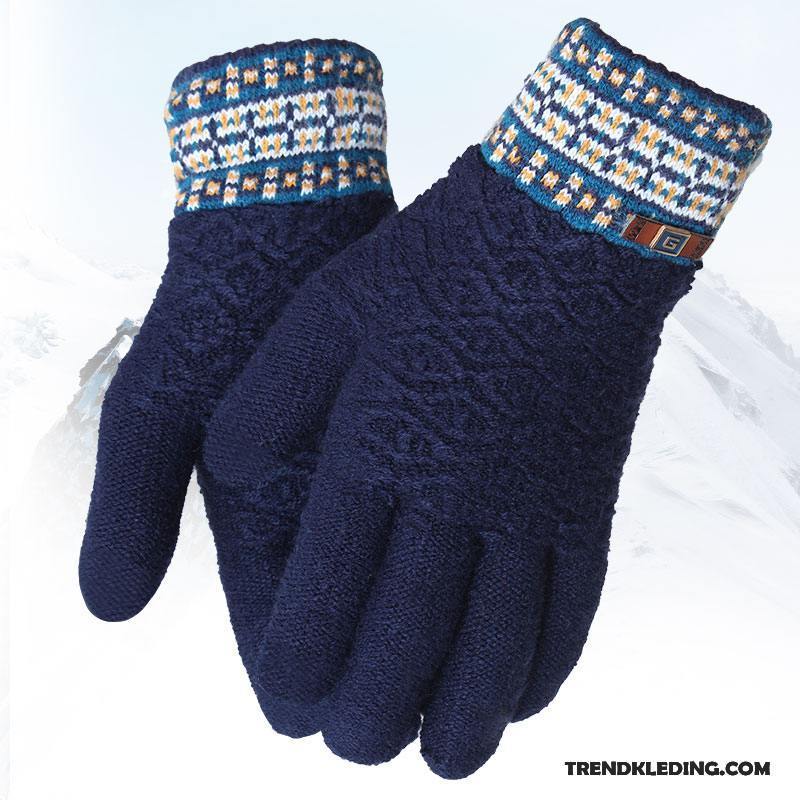 Handschoenen Dames Student Pluche Breien Wollen Paardrijden Outdoor Purper