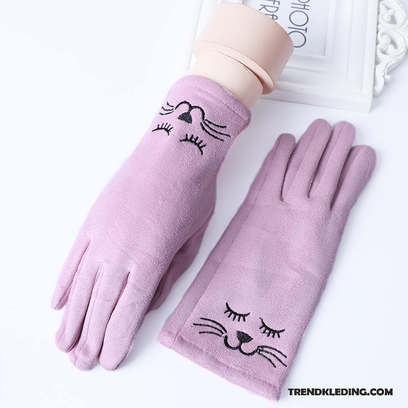 Handschoenen Dames Touchscreen Herfst Schattig Vijf Vingers Winter Casual Roze