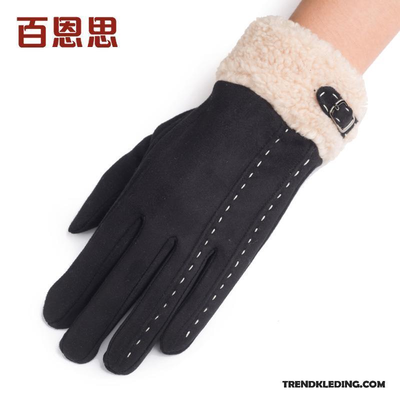 Handschoenen Dames Trend Blijf Warm Herfst Pluche Winter Donkerblauw