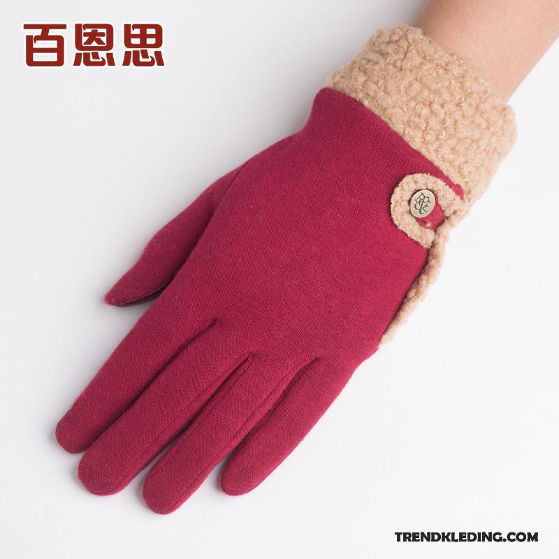 Handschoenen Dames Trend Blijf Warm Herfst Pluche Winter Donkerblauw