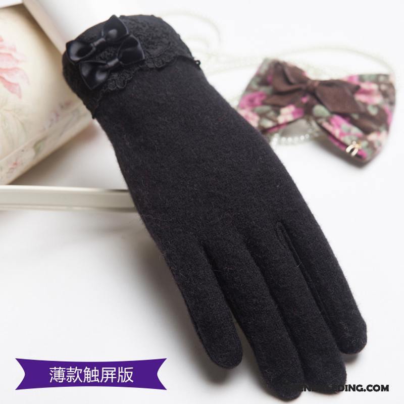 Handschoenen Dames Vlinderdas Herfst Wol Doek Winter Schattig Paars