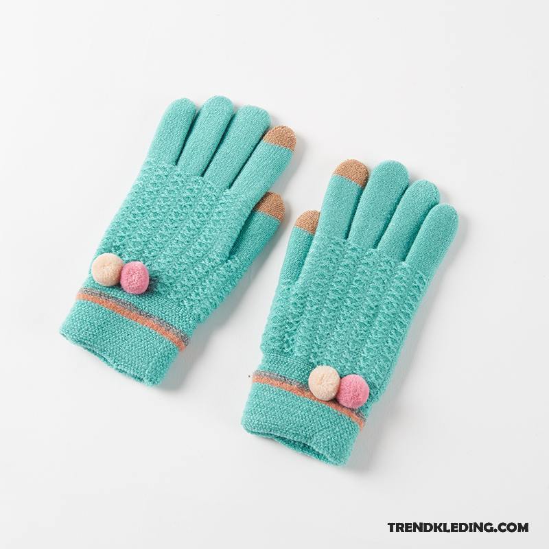 Handschoenen Dames Winter Touchscreen Fluweel Verdikken Schattig Blijf Warm Roze