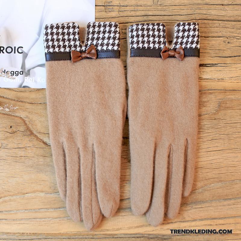 Handschoenen Dames Wol Herfst Cyclus Rechtbanken Dun Blijf Warm Grijs