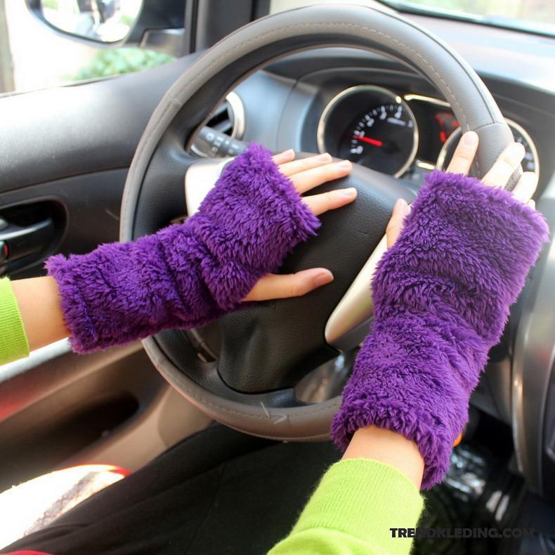 Handschoenen Heren Blijf Warm Touchscreen Schattig Verdikken Pluche Dames Wit Zwart