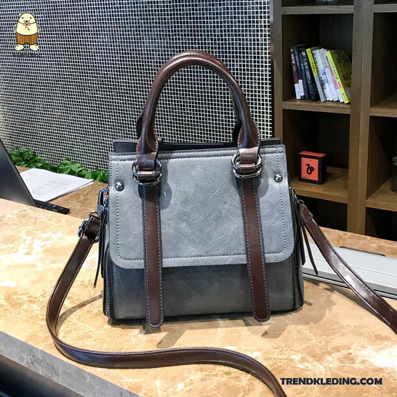 Handtas Dames Grote Tas Nieuw Voorjaar Eenvoudig Vintage Messenger Tas Bruine