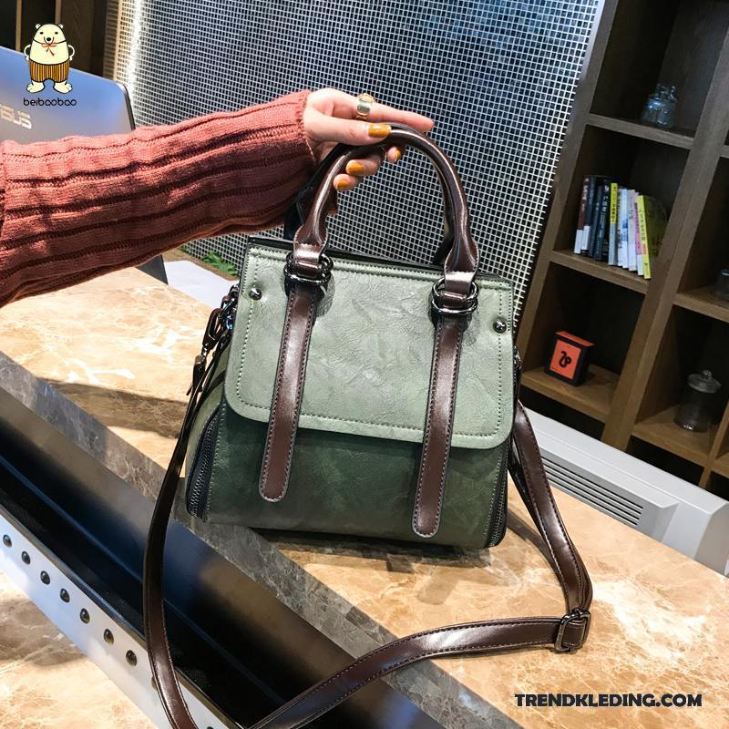 Handtas Dames Grote Tas Nieuw Voorjaar Eenvoudig Vintage Messenger Tas Bruine