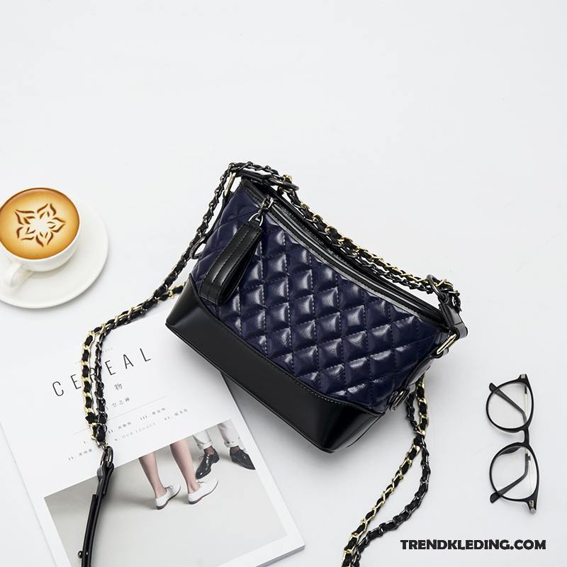 Handtas Dames Mini Messenger Tas Ruit Geurige Ketting Nieuw Zwart