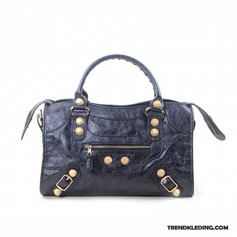 Handtas Dames Mini Vintage Groot Messenger Tas Mode Europa Blauw Goud