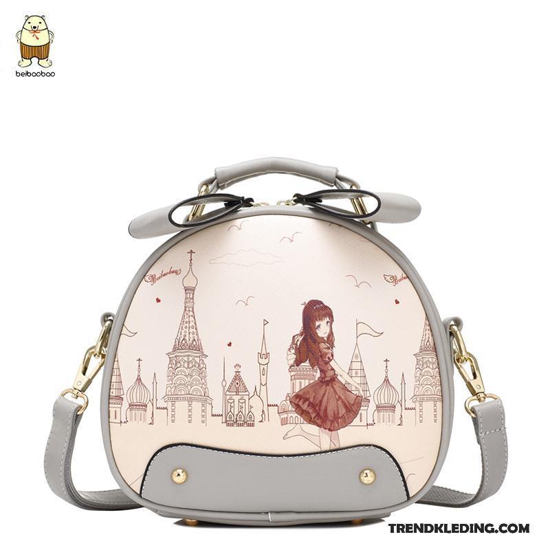 Handtas Dames Nieuw Casual Cartoon Trend Bedrukken Messenger Tas Donkerblauw