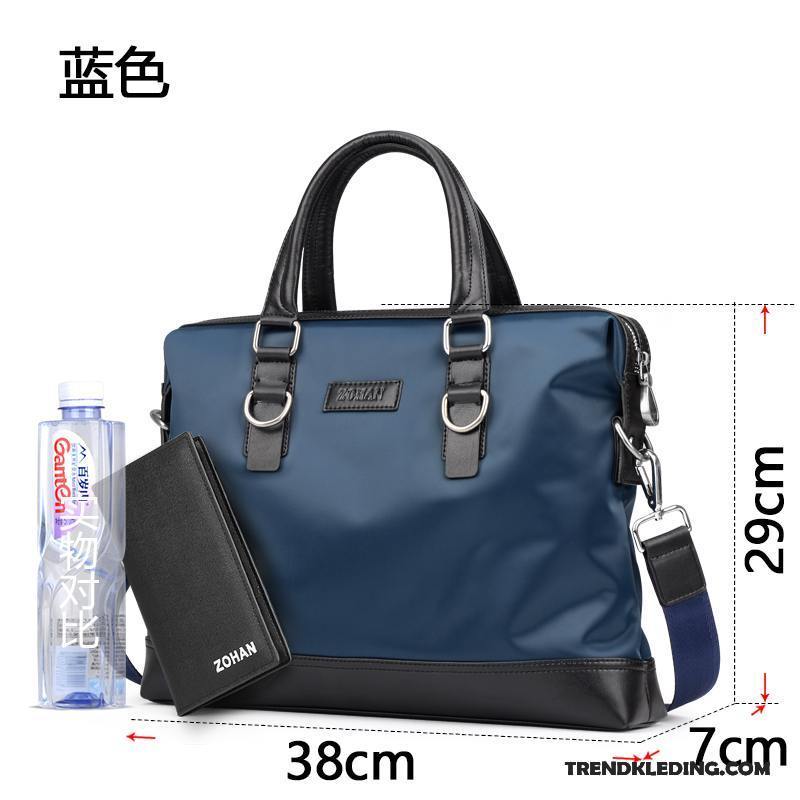 Handtas Heren Business Doek Messenger Tas Aktetas Casual Oxford Donkerblauw