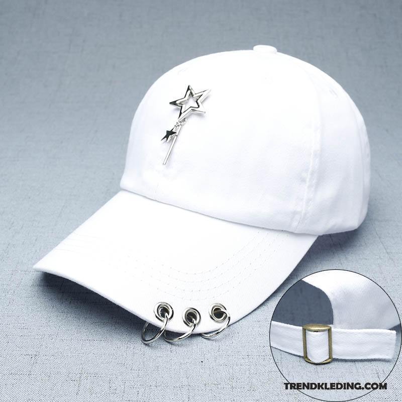 Hoed Heren Casual Zomer Ijzeren Ring Student Brits Hiphop Zwart