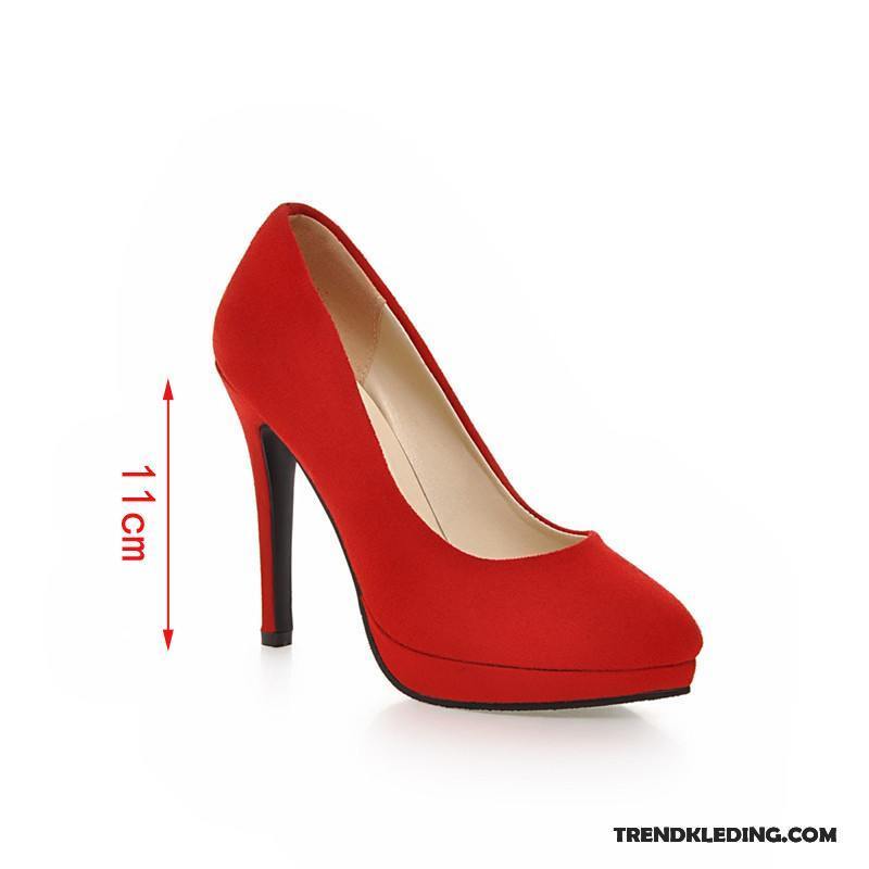 Hoge Hakken Dames Punt Vrouwen Pailletten Huwelijk Schoenen Pumps Rood