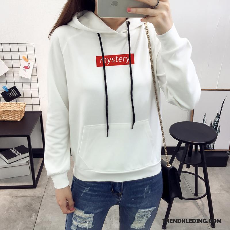 Hoodie Dames 2018 Losse Nieuw Lange Mouwen Trend Jas Zwart