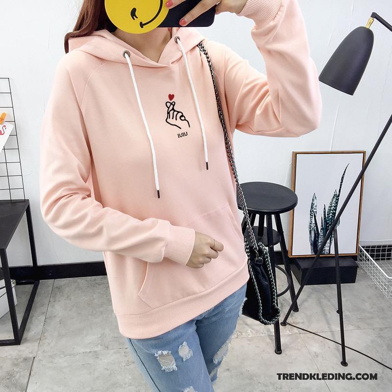 Hoodie Dames 2018 Losse Nieuw Lange Mouwen Trend Jas Zwart